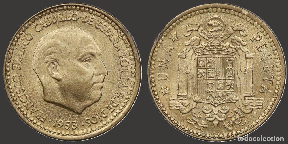 Monedas Franco: SPAIN 1 PESETA 1953*19-63