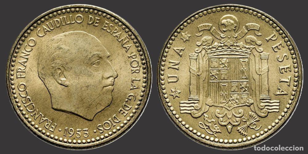 Monedas Franco: SPAIN 1 PESETA 1953*19-63