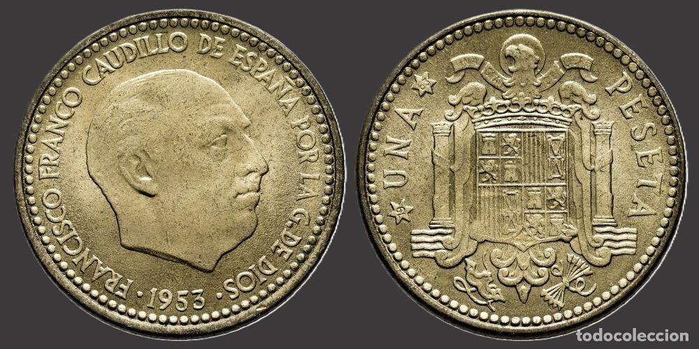 Monedas Franco: SPAIN 1 PESETA 1953*19-63