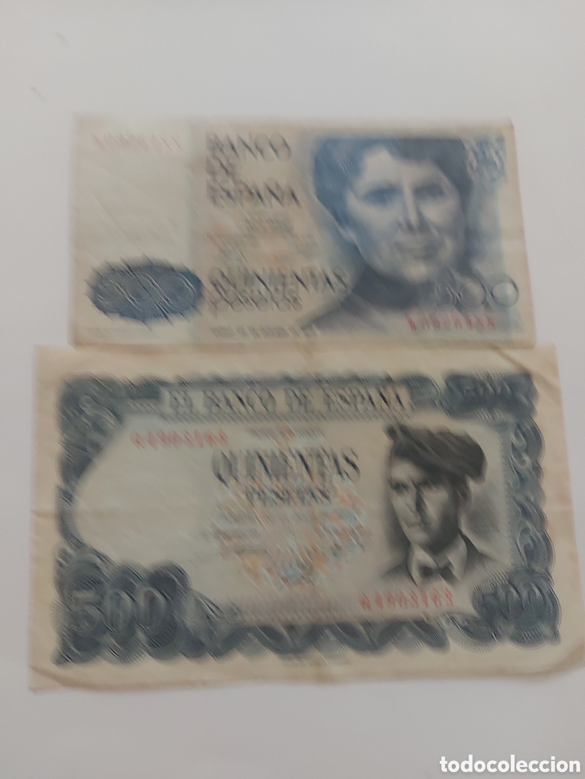 Monedas Franco: 2 billetes de Espa&ntilde;a de1G