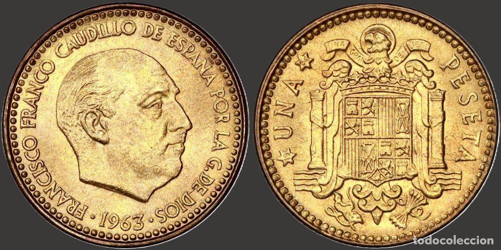 Monedas Franco: SPAIN 1 PESETA 1963*19-64 UNCIRCULATED