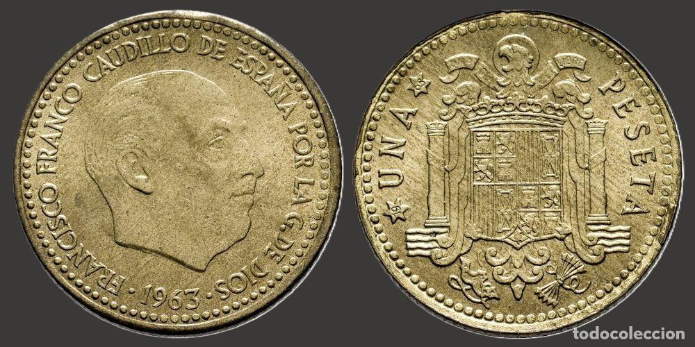 Monedas Franco: SPAIN 1 PESETA 1963*19-65 UNCIRCULATED