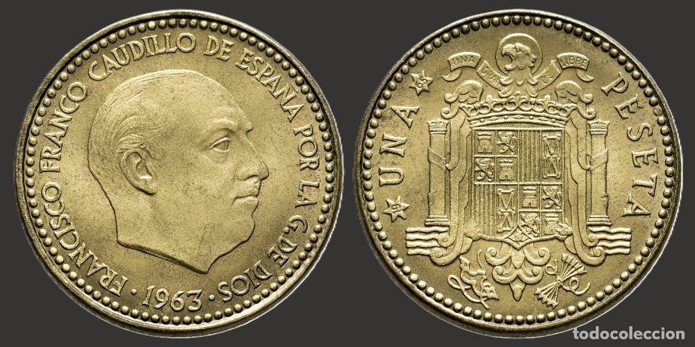 Monedas Franco: SPAIN 1 PESETA 1963*19-65 UNCIRCULATED