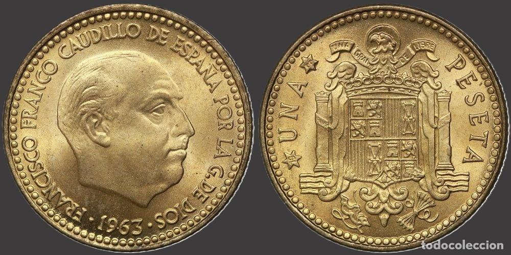 Monedas Franco: SPAIN 1 PESETA 1963*19-66 UNCIRCULATED