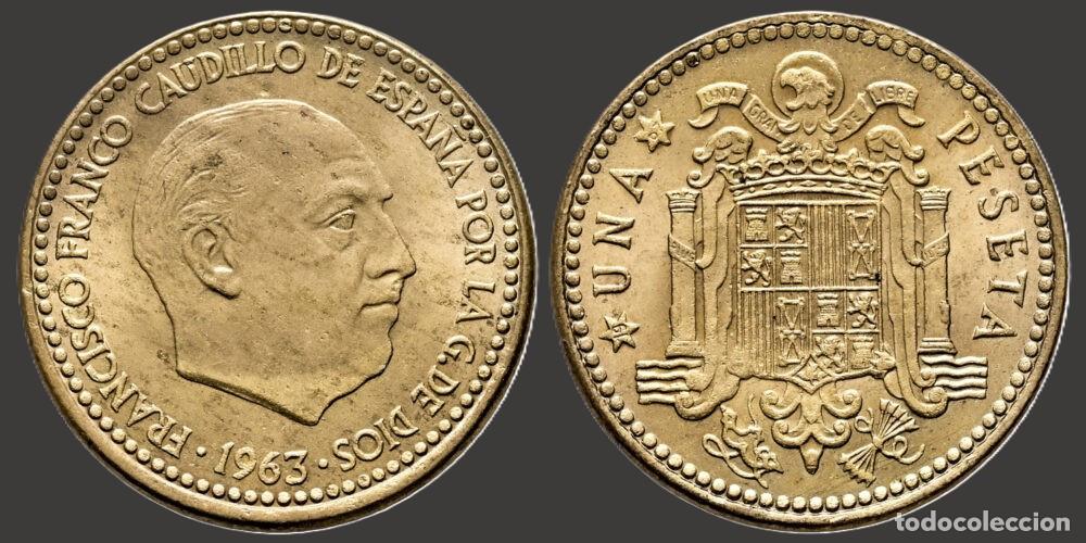 Monedas Franco: SPAIN 1 PESETA 1963*19-67 UNCIRCULATED