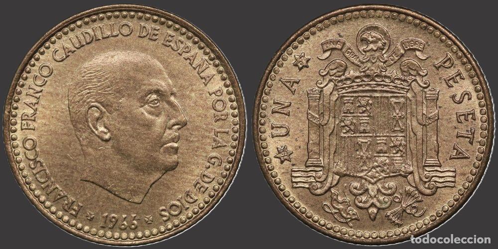 Monedas Franco: SPAIN 1 PESETA 1966*19-67 UNC