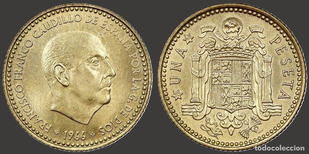 Monedas Franco: SPAIN 1 PESETA 1966*19-68 UNC
