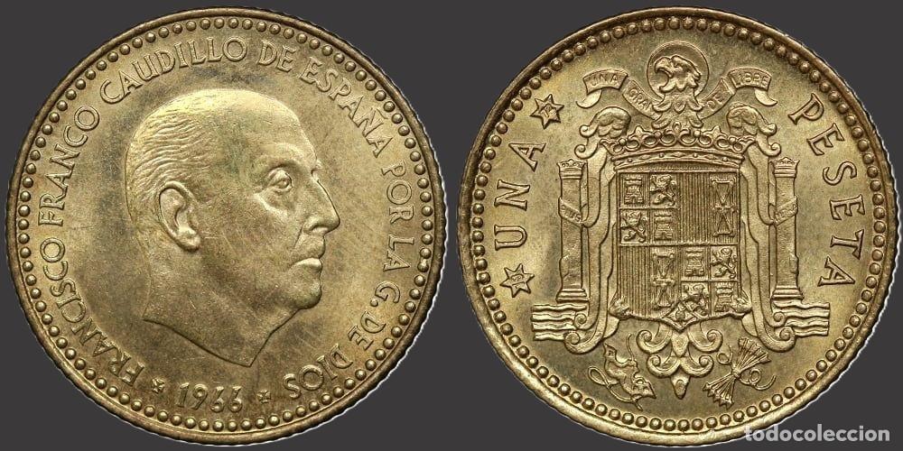 Monedas Franco: SPAIN 1 PESETA 1966*19-72 UNC