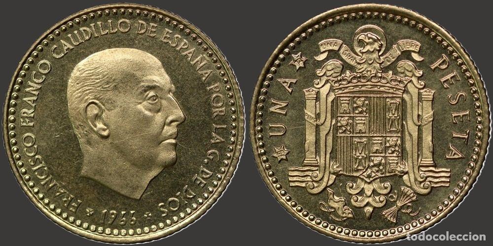 Monedas Franco: SPAIN 1 PESETA 1966*19-72 PROFF