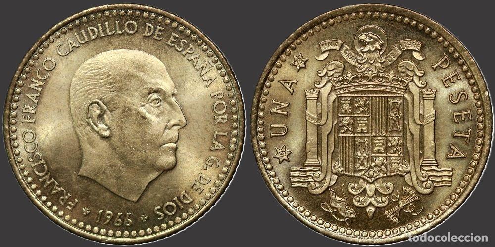 Monedas Franco: SPAIN 1 PESETA 1966*19-73 UNC