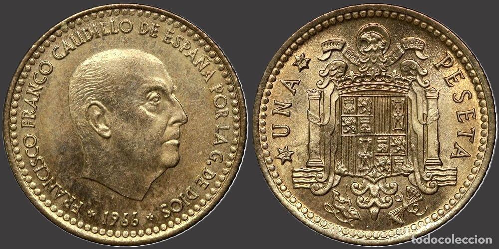 Monedas Franco: SPAIN 1 PESETA 1966*19-74 UNC