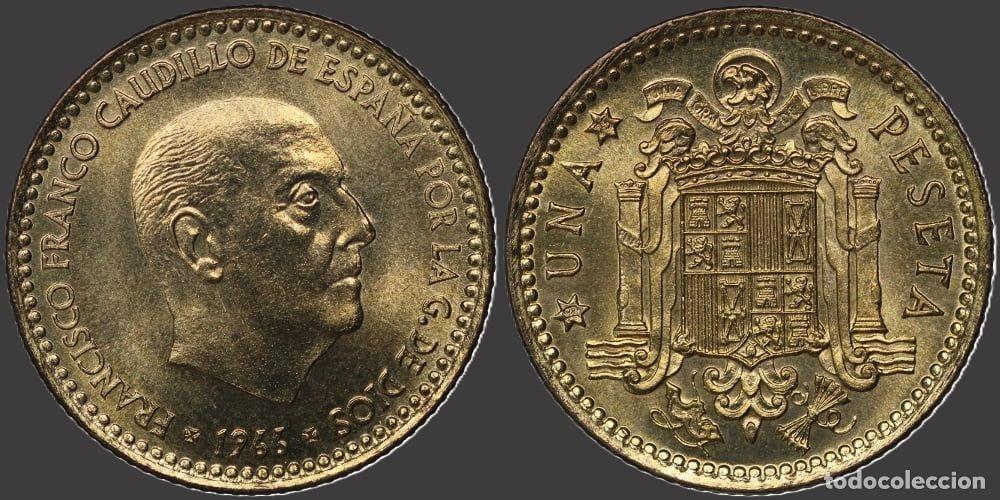 Monedas Franco: SPAIN 1 PESETA 1966*19-75 UNC