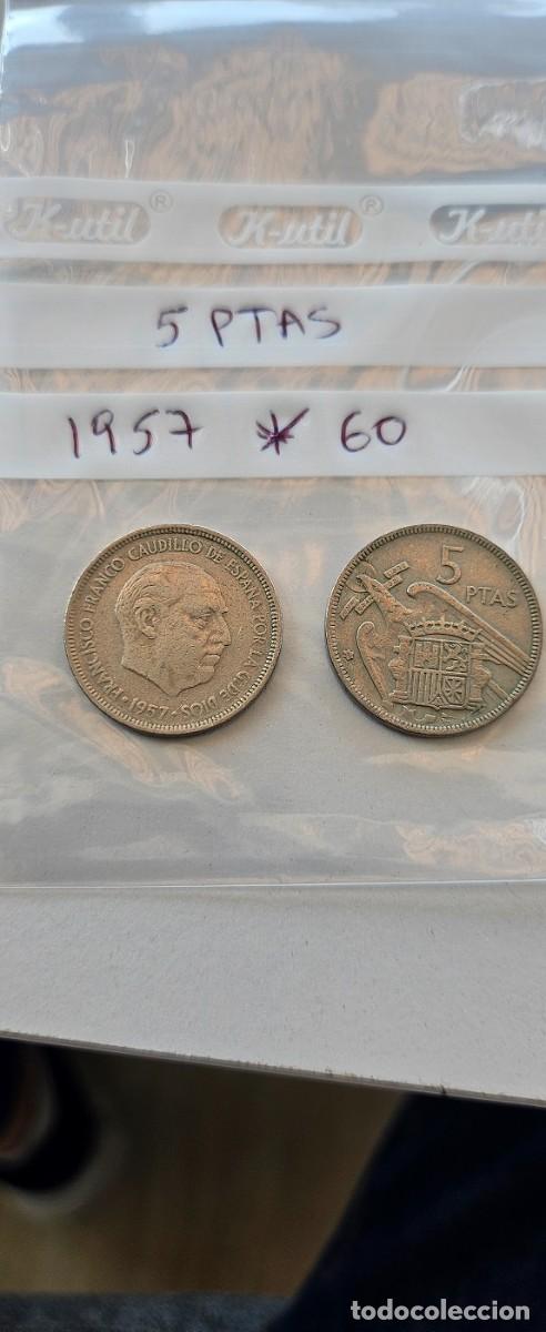 Monedas Franco: Moneda de 5 pesetas, a&ntilde;o 1957 - Foto 1
