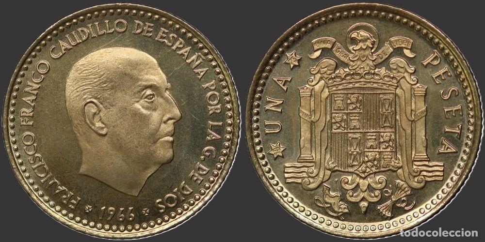 Monedas Franco: SPAIN 1 PESETA 1966*19-75 PROFF