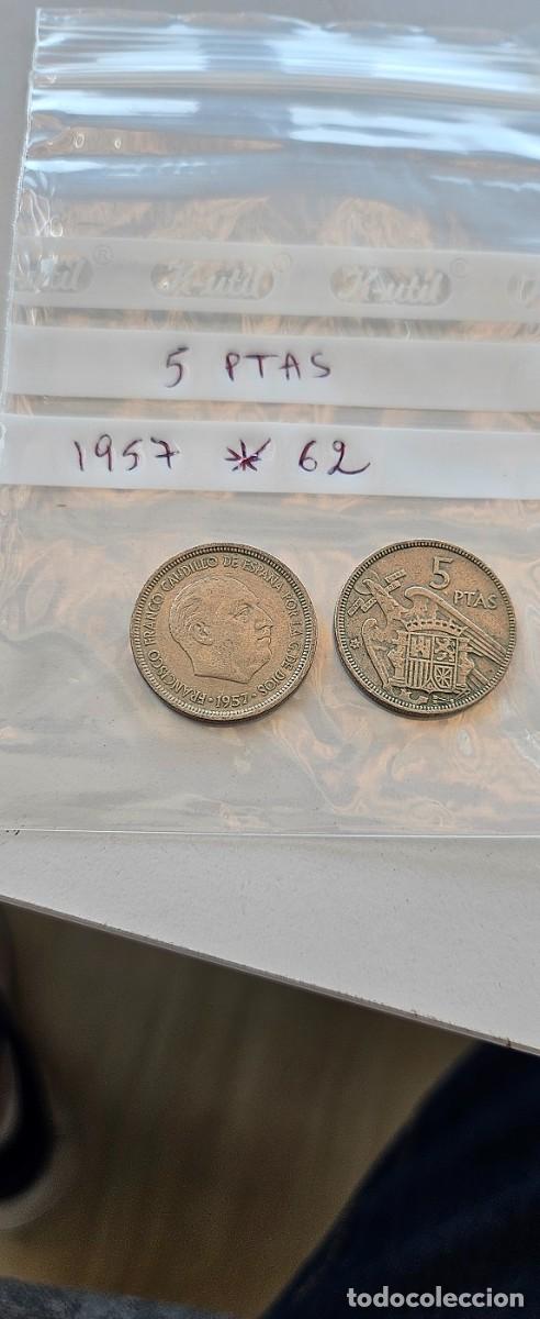 Monedas Franco: Moneda de 5 pesetas, a&ntilde;o 1957