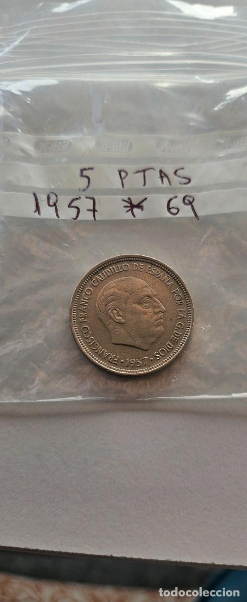 Monedas Franco: Moneda de 5 pesetas a&ntilde;o 1957