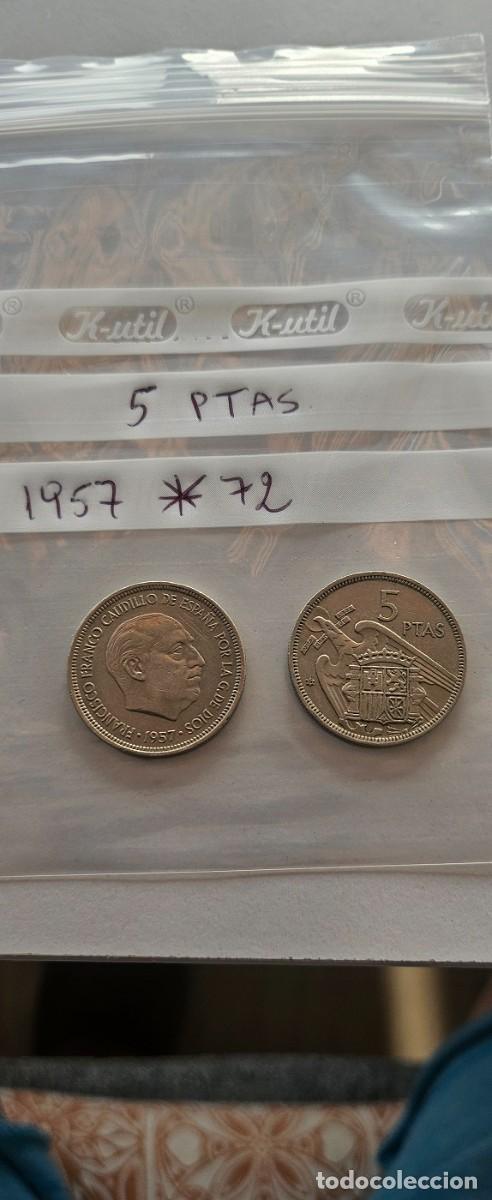 Monedas Franco: Moneda de 5 pesetas a&ntilde;o 1957