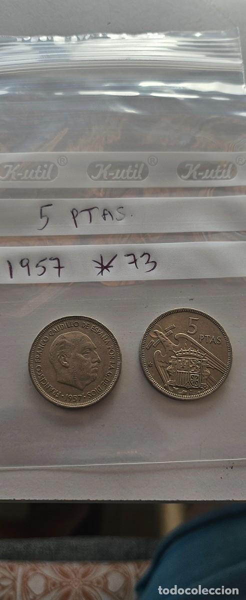 Monedas Franco: Moneda de 5 pesetas a&ntilde;o 1957