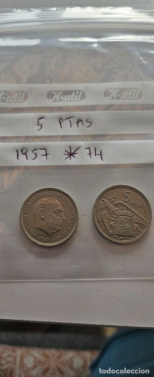 Monedas Franco: Moneda 5 pesetas a&ntilde;o 1957 - Foto 1