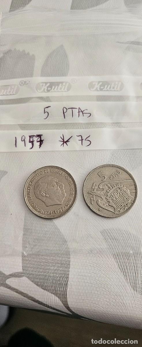 Monedas Franco: Moneda de 5 pesetas a&ntilde;o 1957