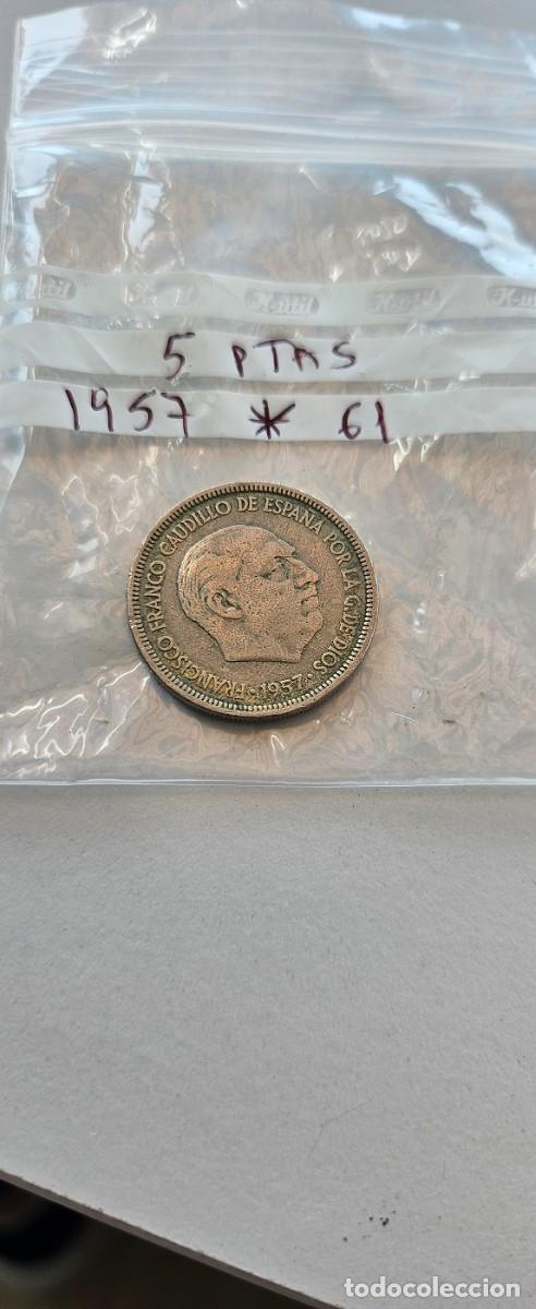 Monedas Franco: Moneda de 5 pesetas a&ntilde;o 1957