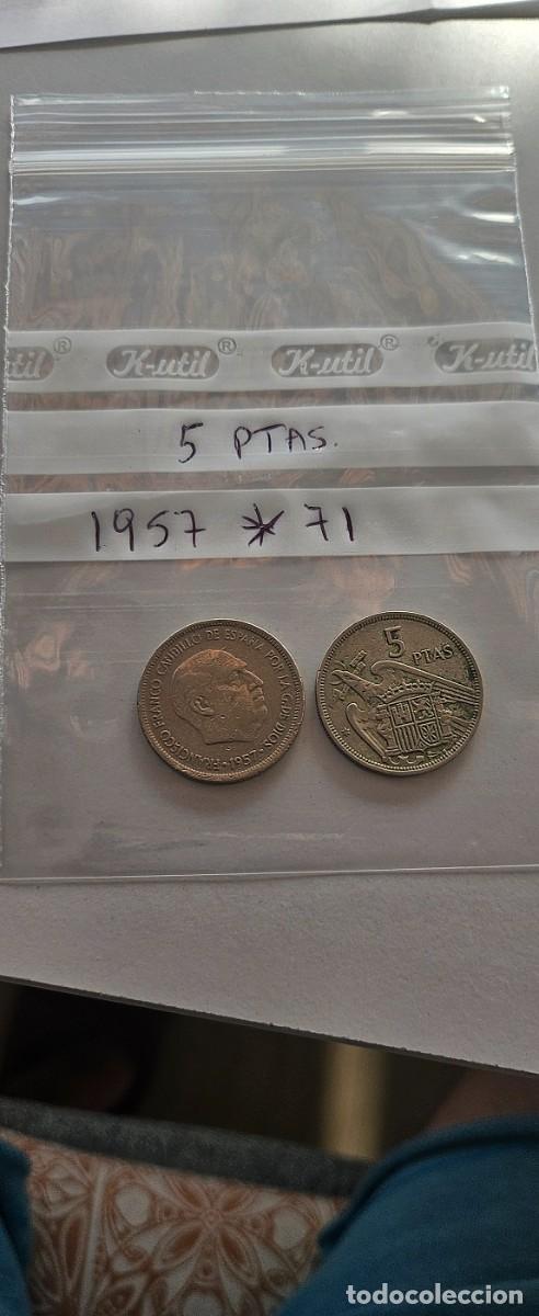 Monedas Franco: Moneda de 5 pesetas a&ntilde;o 1957