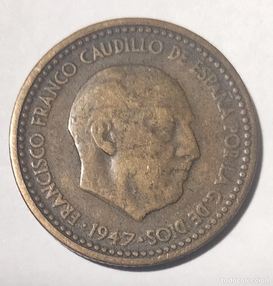 Monedas Franco: 1 Peseta 1947 Franco. Estrella probablemente 53. Ver fotograf&iacute;as