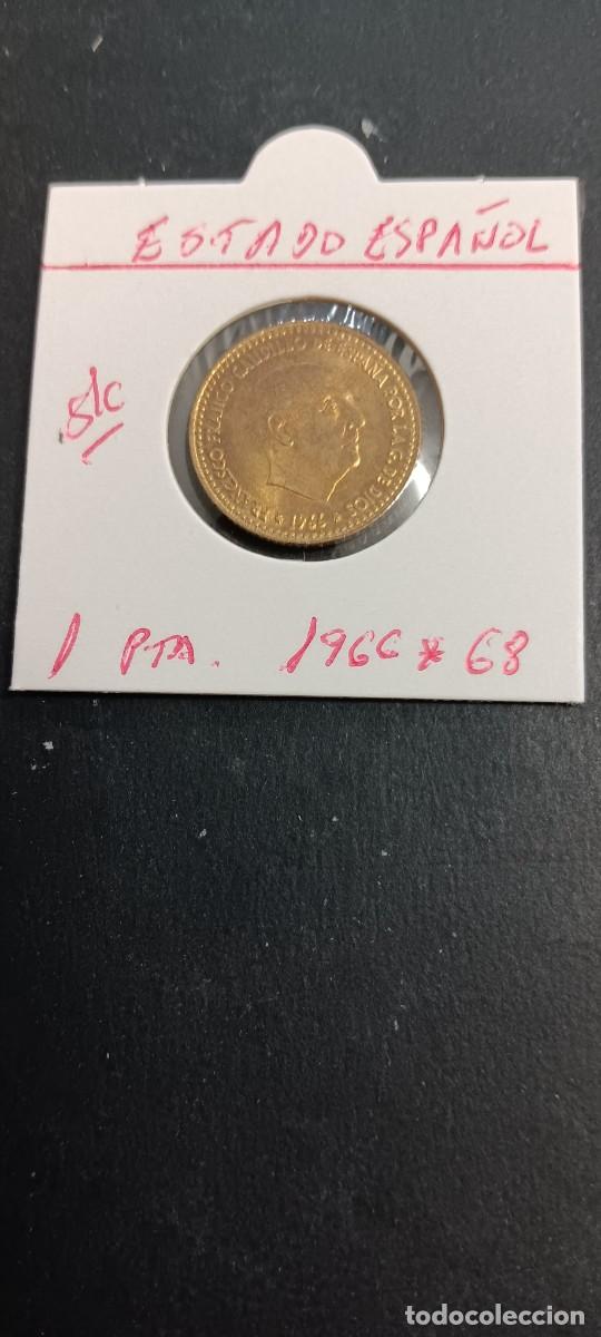 Monedas Franco: ESPA&Ntilde;A 1 PESETA 1966 ESTRELLAS 1968 S/C KM=796 (ALUMINIO-BRONCE)