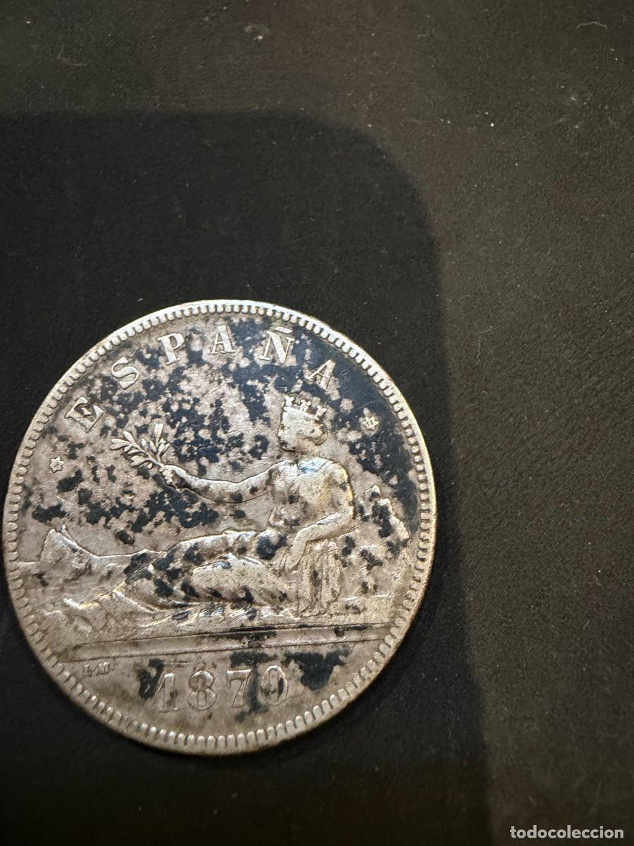 Monedas Franco: moneda 5 ptas a&ntilde;o 1870