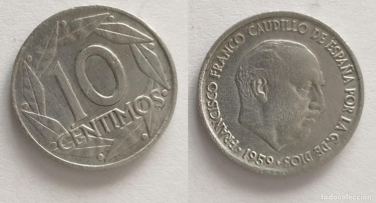 Monedas Franco: Espa&ntilde;a 10 c&eacute;ntimos, 1959 &ndash; KM# 790