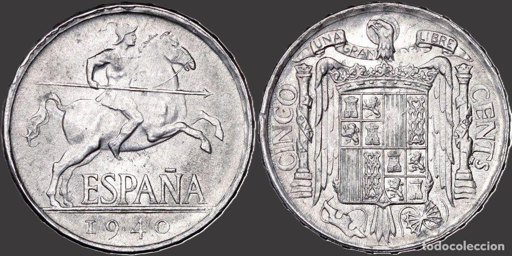 Monedas Franco: SPAIN 5 CENTS 1940 UNC