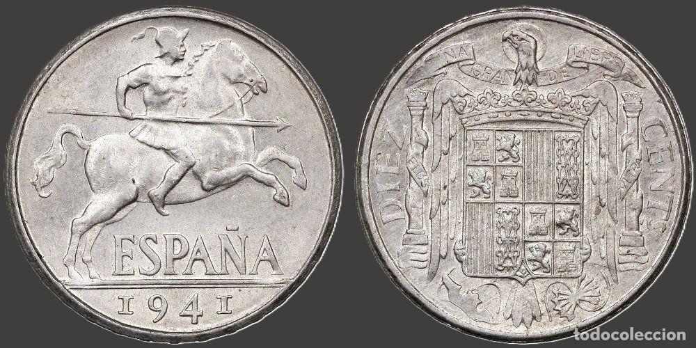 Monedas Franco: SPAIN 10 CENTS 1941 UNC