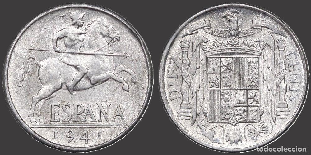 Monedas Franco: SPAIN 10 CENTS 1941 UNC - Foto 1