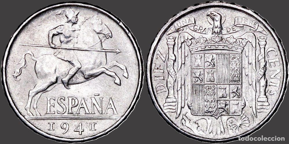 Monedas Franco: SPAIN 10 CENTS 1941 UNC