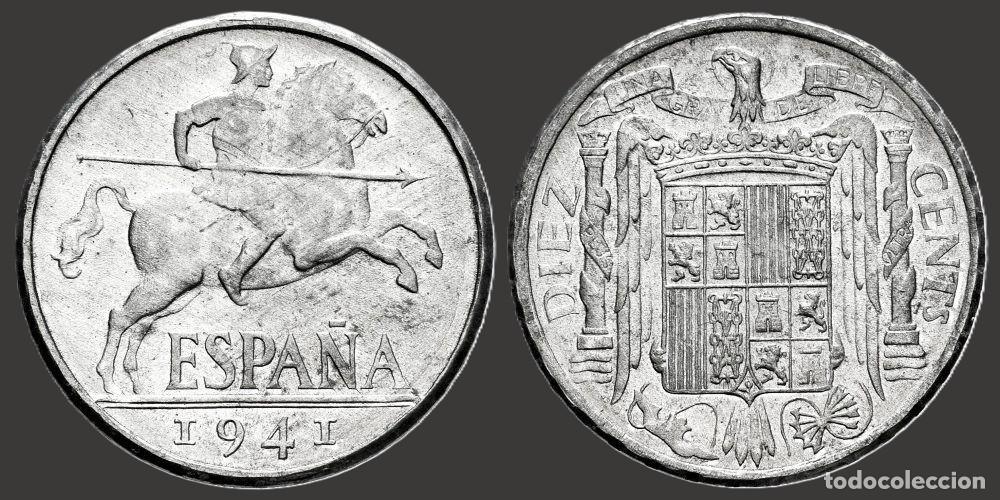 Monedas Franco: SPAIN 10 CENTS 1941 UNC