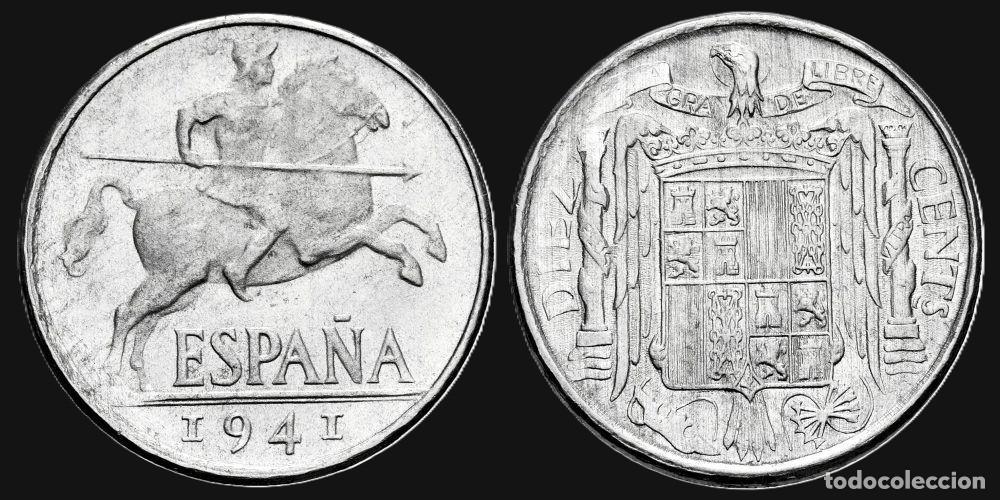 Monedas Franco: SPAIN 10 CENTS 1941 UNC