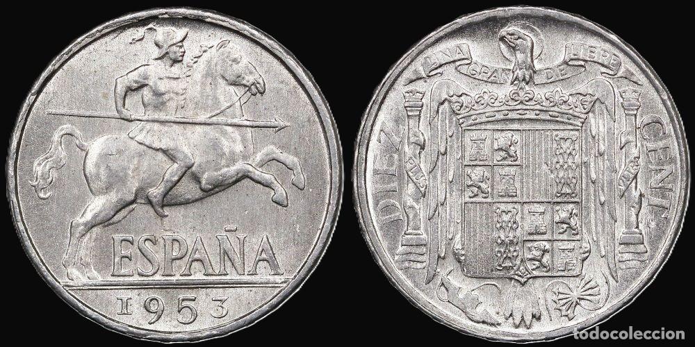 Monedas Franco: SPAIN 10 CENTS 1953 UNC