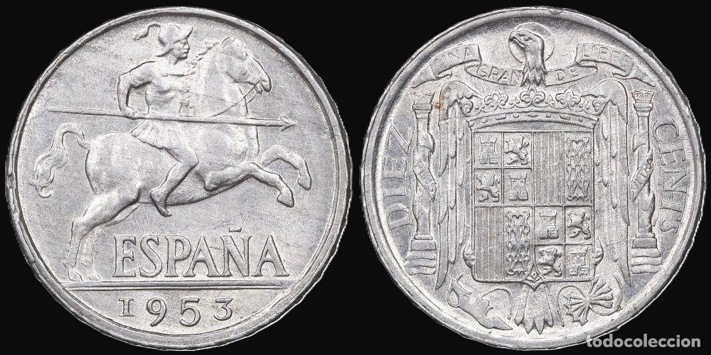 Monedas Franco: SPAIN 10 CENTS 1953 UNC