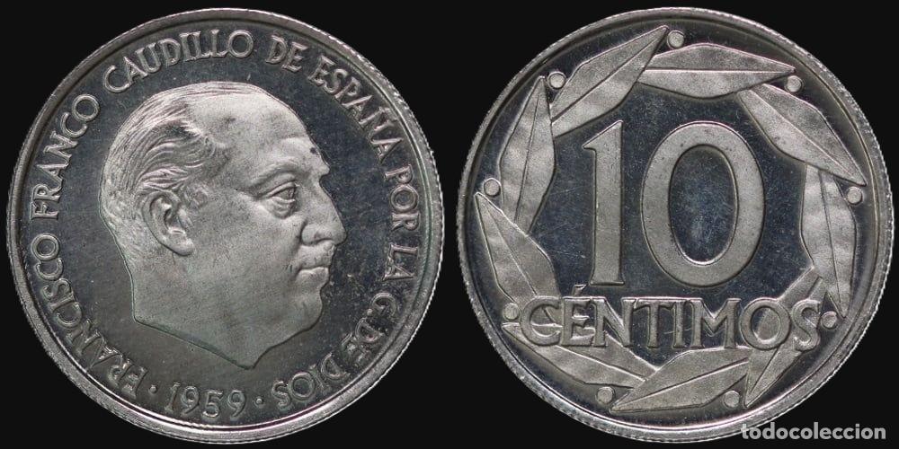 Monedas Franco: SPAIN 10 CENTS 1959 PROOF - Foto 1