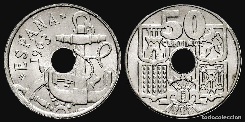 Monedas Franco: SPAIN 50 CENTS 1963*19-63 VERY GOOD CONDITION