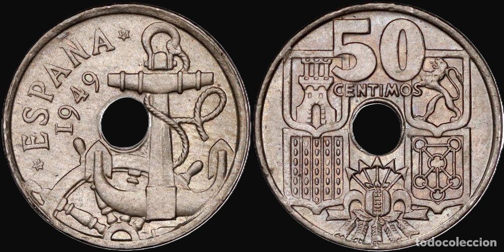 Monedas Franco: SPAIN 50 CENTS 1949*19-56 UNC