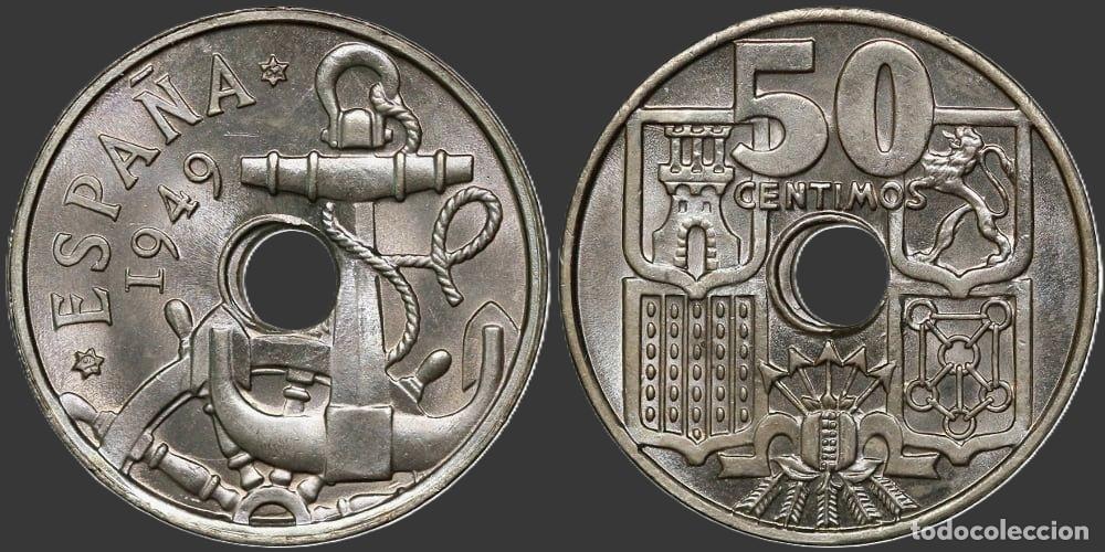 Monedas Franco: SPAIN 50 CENTS 1949*19-62 UNC