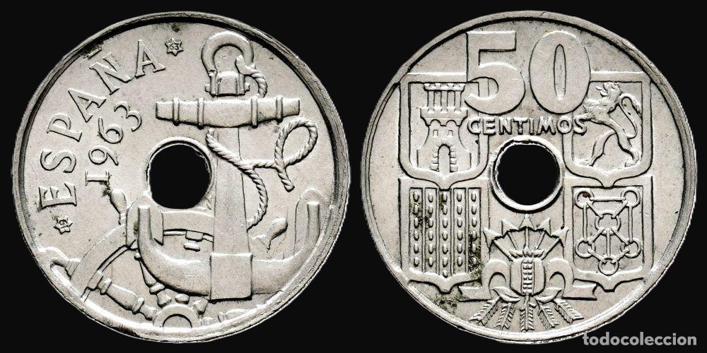 Monedas Franco: SPAIN 50 CENTS 1963*19-63 VERY GOOD CONDITION