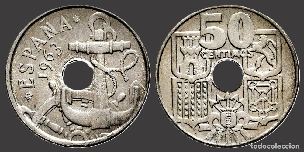 Monedas Franco: SPAIN 50 CENTS 1963*19-63 VERY GOOD CONDITION