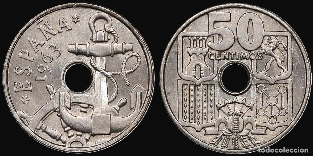 Monedas Franco: SPAIN 50 CENTS 1963*19-65 UNC