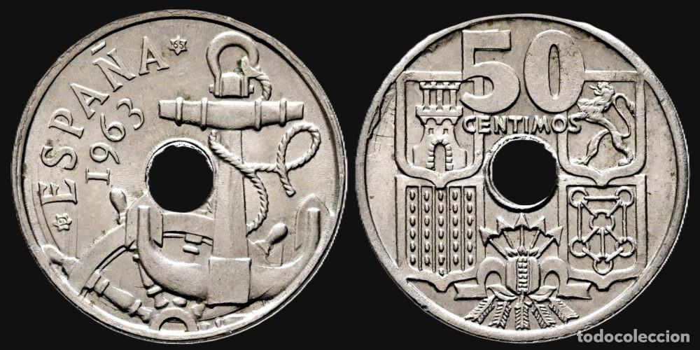 Monedas Franco: SPAIN 50 CENTS 1963*19-65 VERY GOOD CONDITION