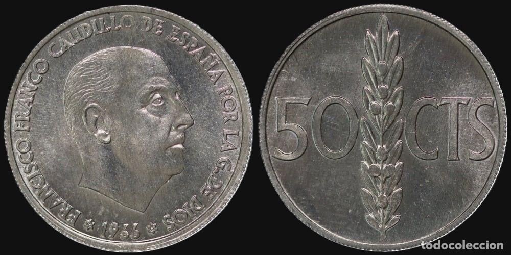 Monedas Franco: SPAIN 50 CENTS 1966*19-67 UNC - Foto 1