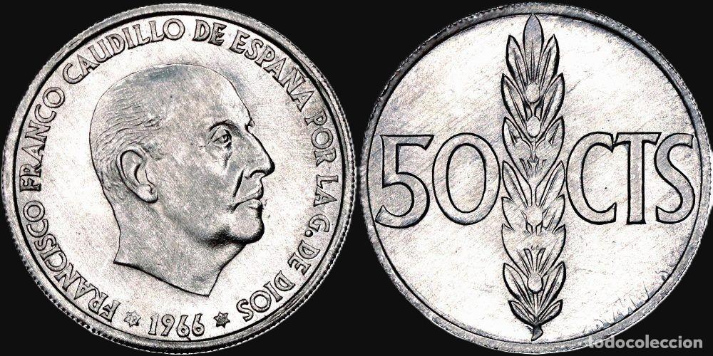 Monedas Franco: SPAIN 50 CENTS 1966*19-69 UNC
