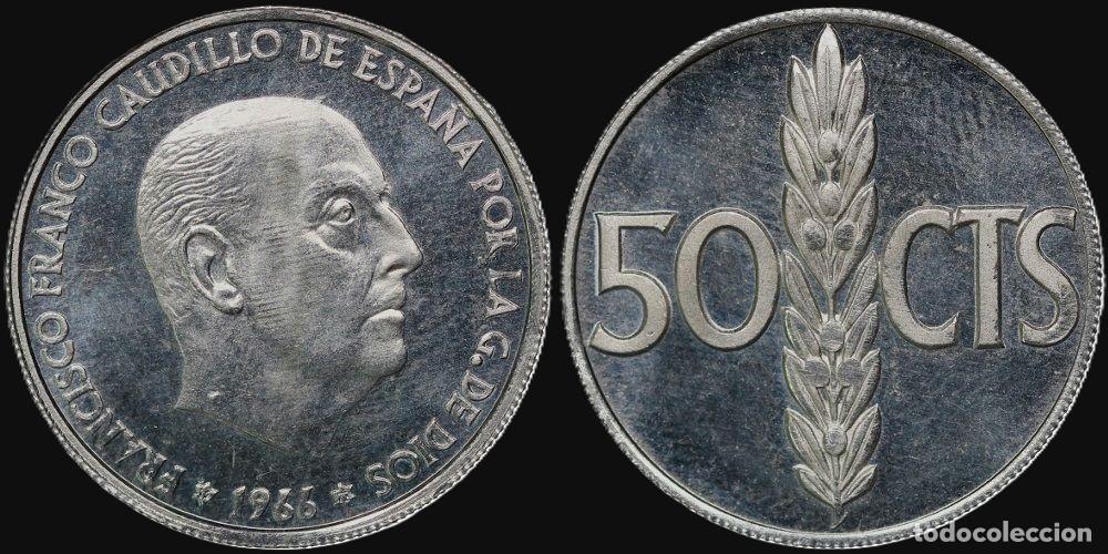 Monedas Franco: SPAIN 50 CENTS 1966*19-73 PROOF