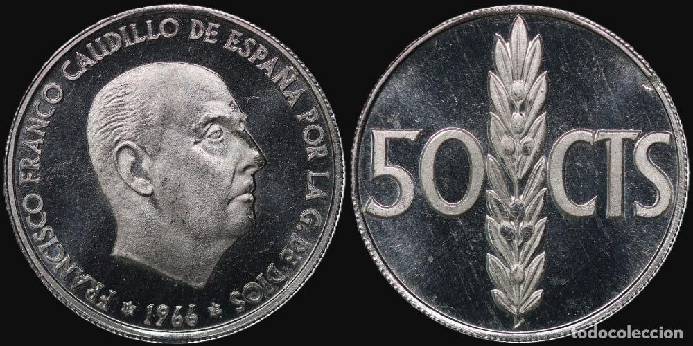 Monedas Franco: SPAIN 50 CENTS 1966*19-75 PROFF